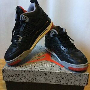 Nike Air Jordan 4 Bred Black Red Cement Gray Size 5Y ORIGINAL BOX